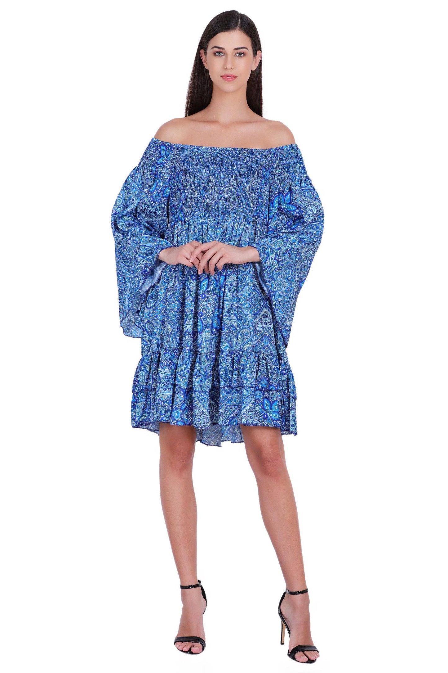 Digital Print Off Shoulder Dress