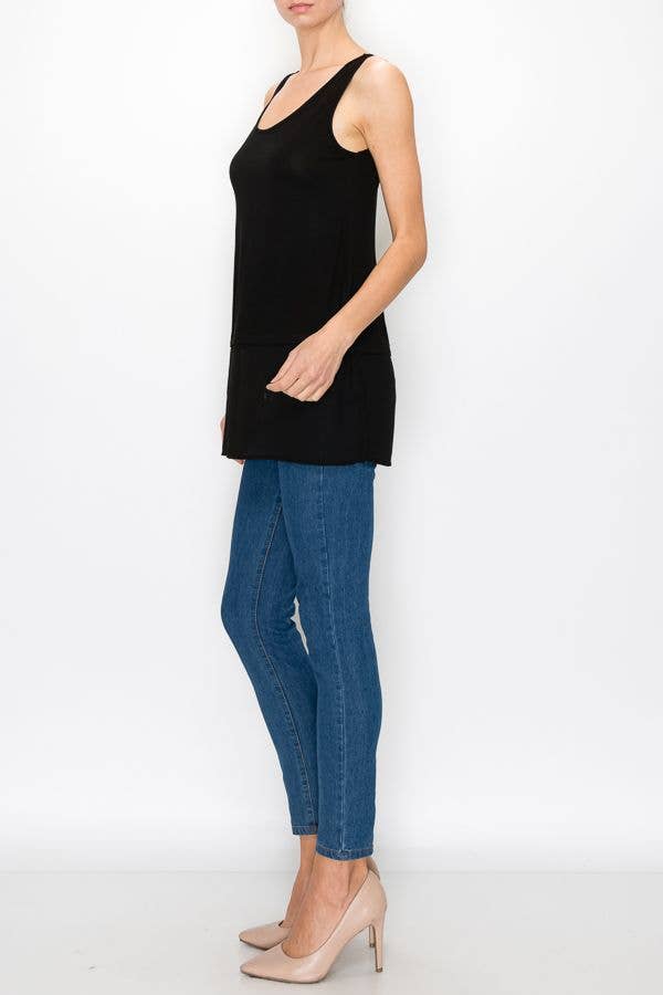 TANK TOP WITH CHIFFON LAYER