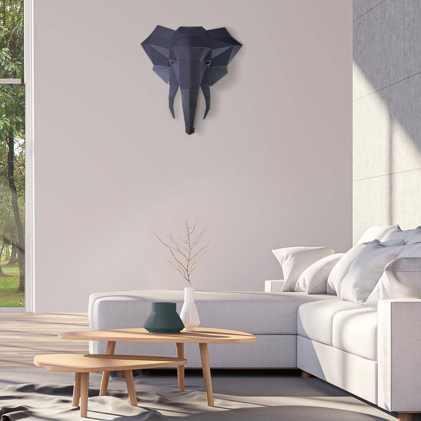 Elephant Head 3D PaperCraft Origami Wall Art