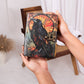Leather Journal Blank Vintage Notebook With Crow UV Print Travel Gift Writers