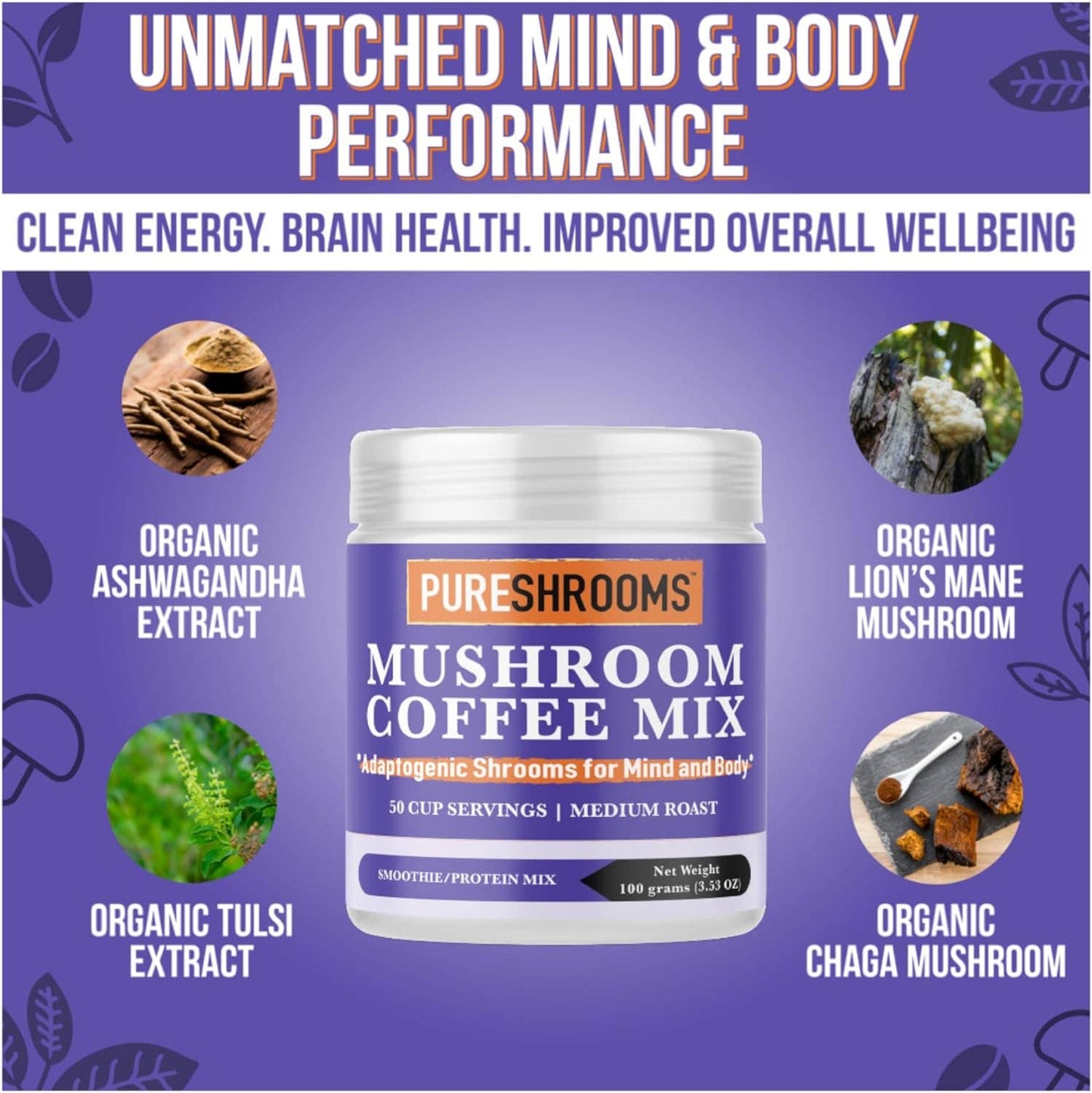 PureShrooms Mushroom Coffee Superfood Blend