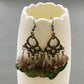 Vintage Peacock Feather Dangle Earrings