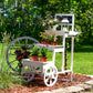 White 3-Tier Fir Wood Plant Stand with Chalkboard