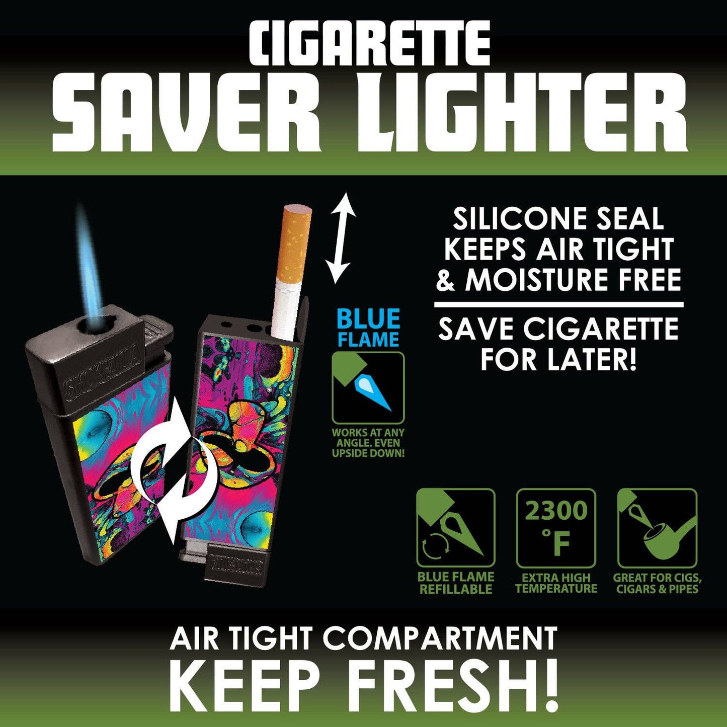 Smokezilla Cigarette Saver & Torch Lighter Assortment- 12/Pk