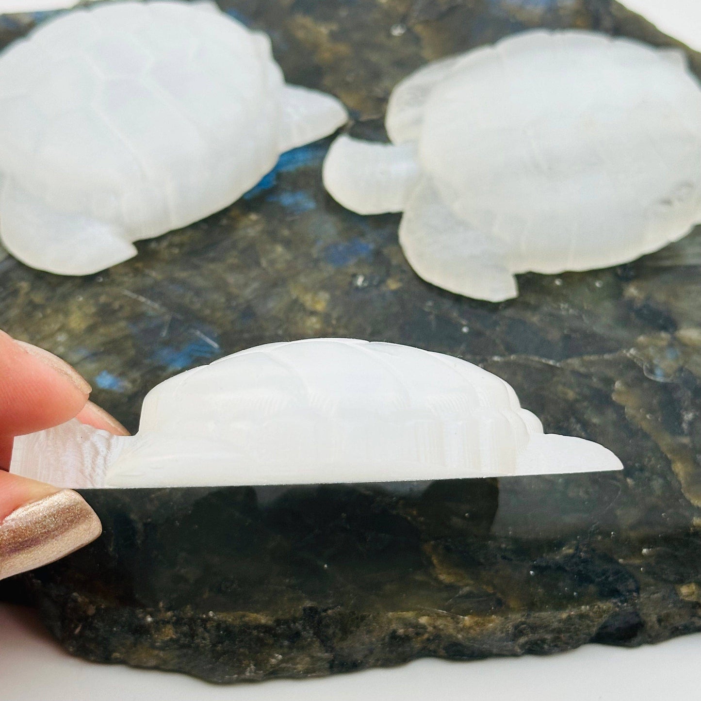 Selenite Crystal Turtle