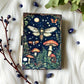Handmade Leather Journal Blank Vintage Notebook With Mushroom Print Gift Idea