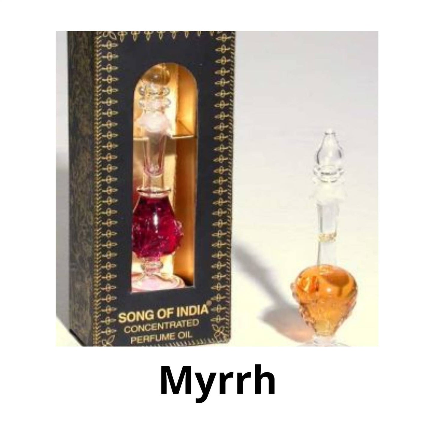 Myrrh Perfume Oil - Fancy Handblown Glass Bottle