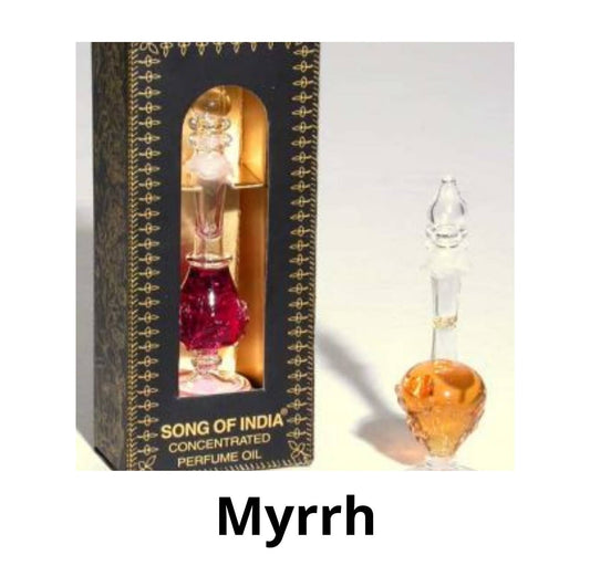 Myrrh Perfume Oil - Fancy Handblown Glass Bottle