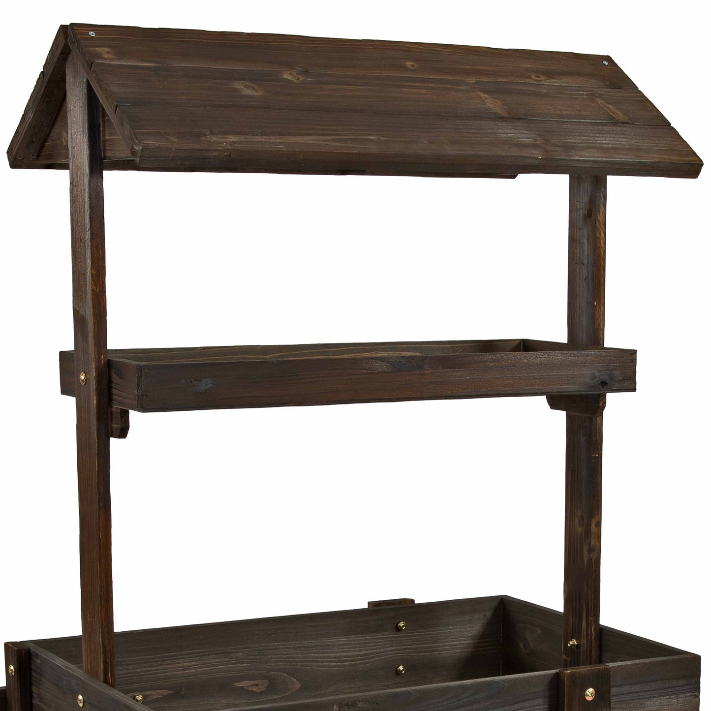 Country Market Flower Stand Raised Garden Bed - Charred Fir