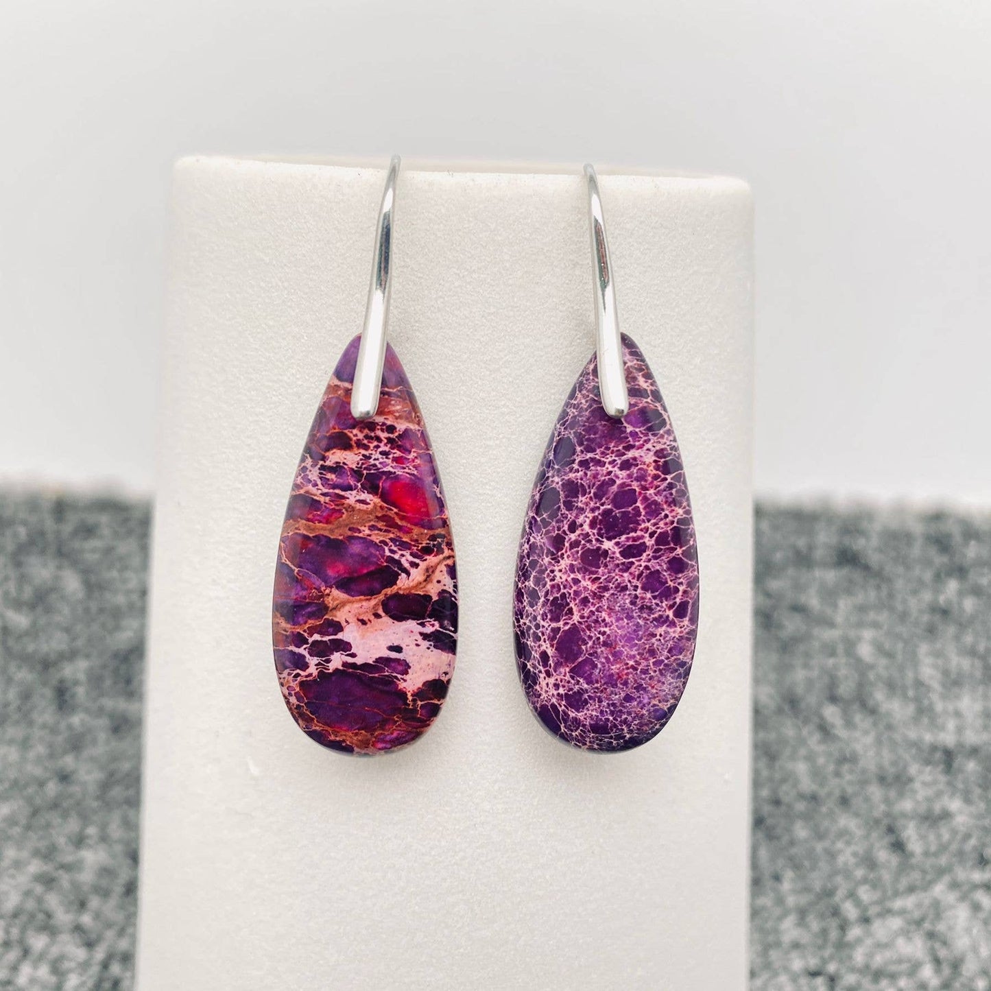 Colored Emperor Stone Geometric Agate Chakra Earrings Copper Nickel Free Lead Free Stylish Dainty Jewelry Gift For Her