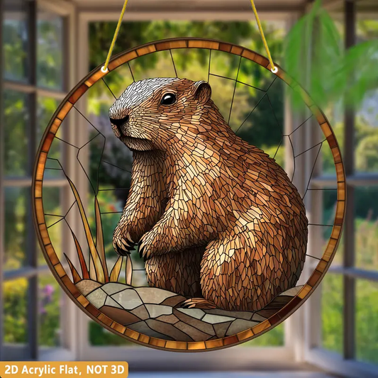 Groundhog suncatcher