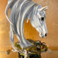Elegant Resin Horse Head Statue With Intricate Details