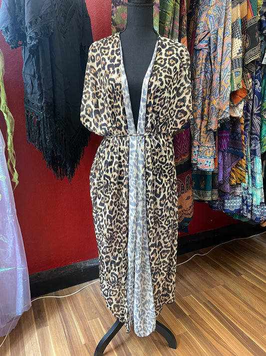 Leopard Chiffon Coverup 4429