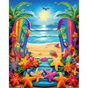 Colorful Beach canvas paints by numbers