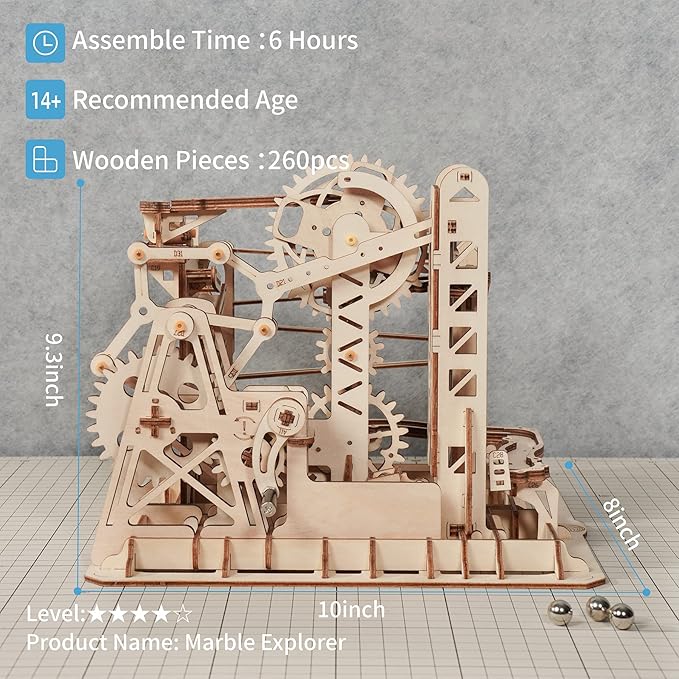Marble Climber 3D Puzzle laser wood cut