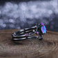 Set of 2 Elegant Water Drop Synthetic Opal Vine Leaf Rings