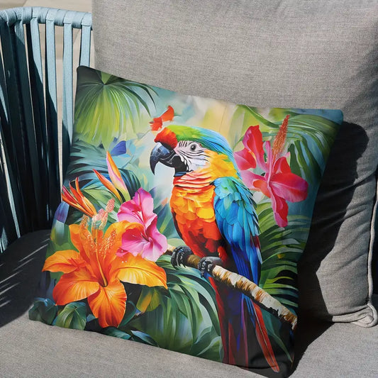 Tropical Parrot Throw Pillow Covers 18x18 Inches Decor