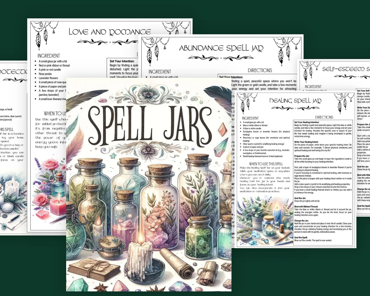 Mantra Spell Jar Book for Spiritual Practices Manifestation